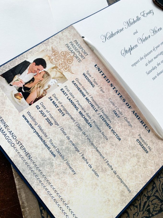 passport inspired wedding invites