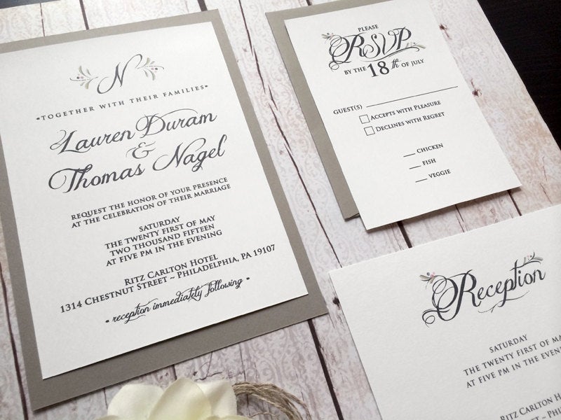 Rustic Winter Wedding Invitations | Emmaline Bride