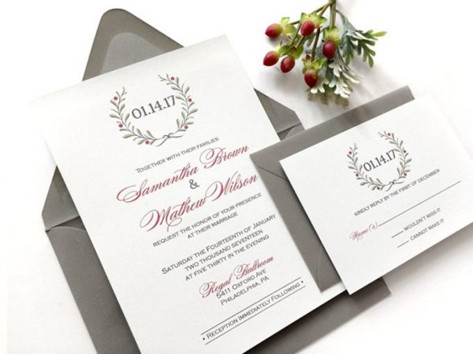 rustic winter wedding invitations