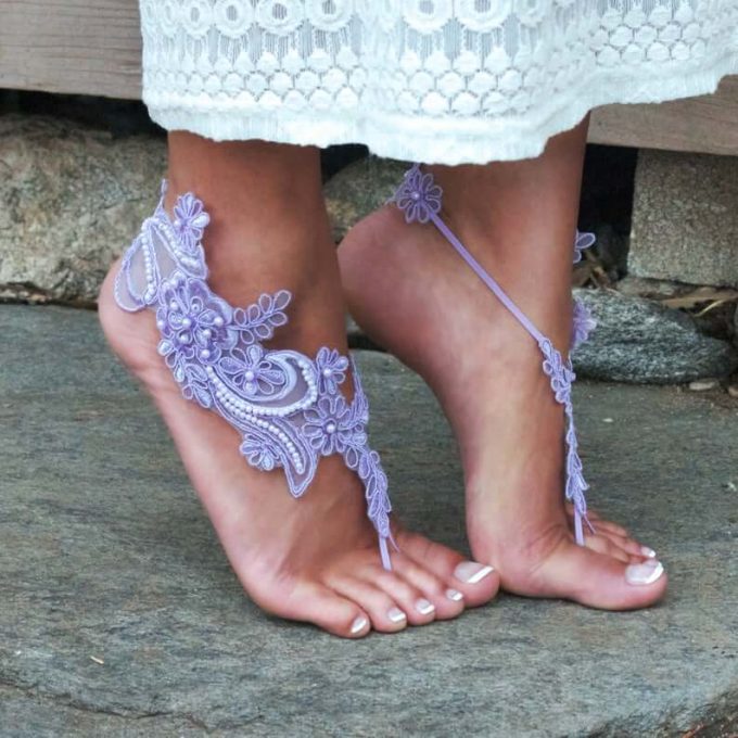 lace barefoot sandals