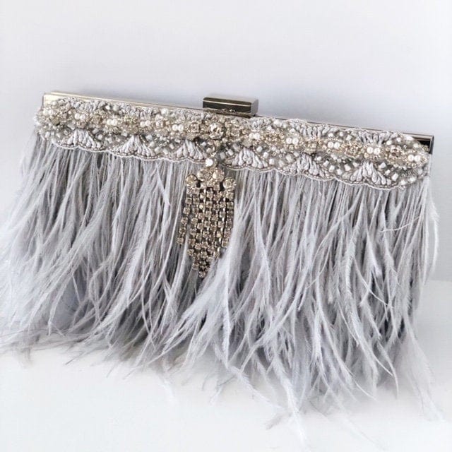feather wedding purse