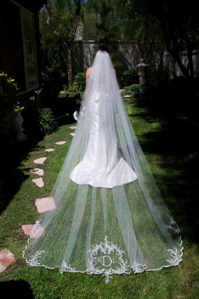 monogram wedding veil