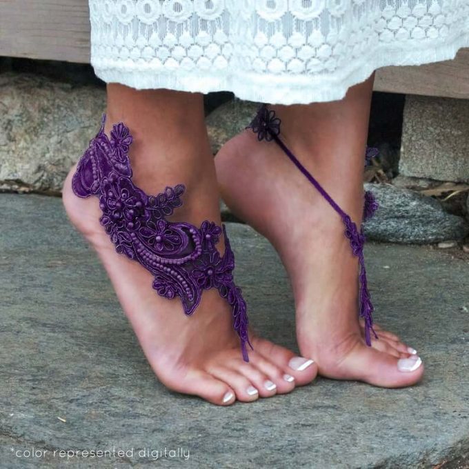 lace barefoot sandals