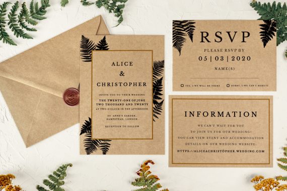 fern wedding invitations