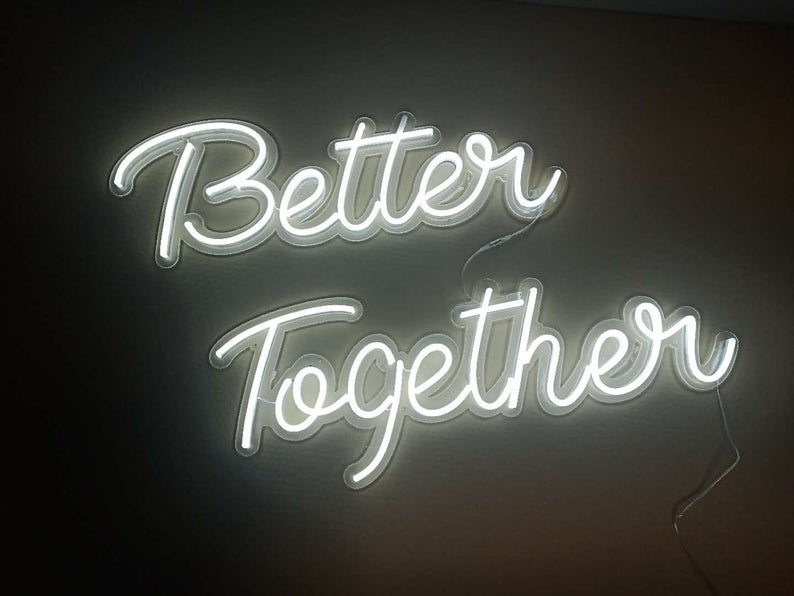 This Better Together Neon Sign Makes a Fun Backdrop for Weddings