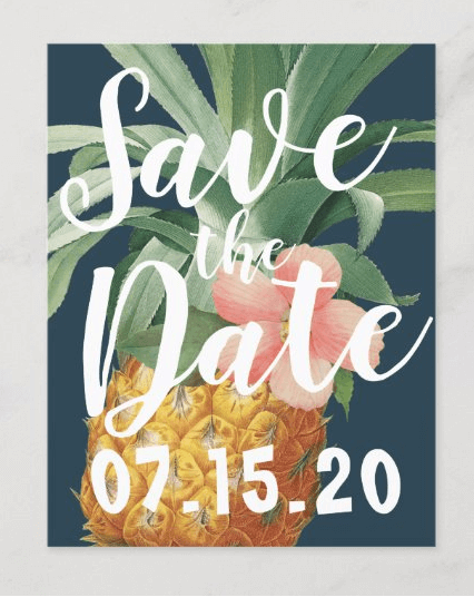 pineapple save-the-date cards