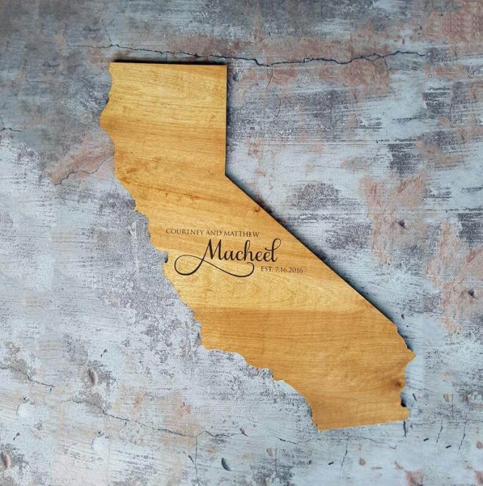california state shaped guest book