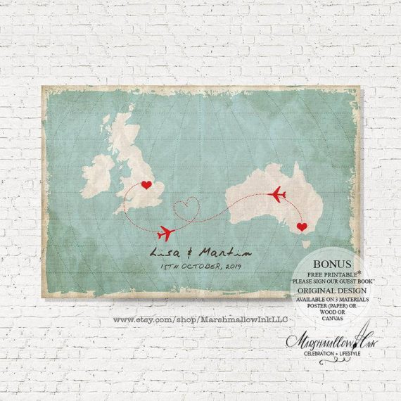 map guest book poster