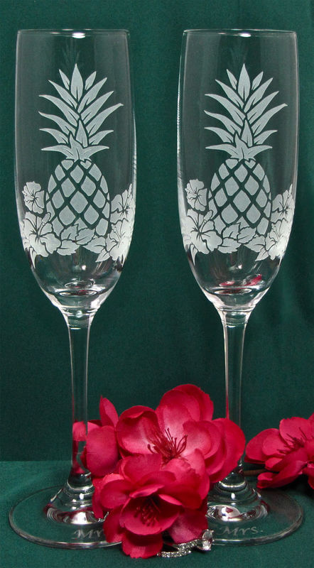 pineapple champagne flutes