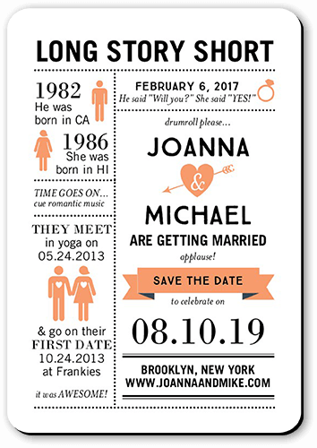 save the date magnets infographic style