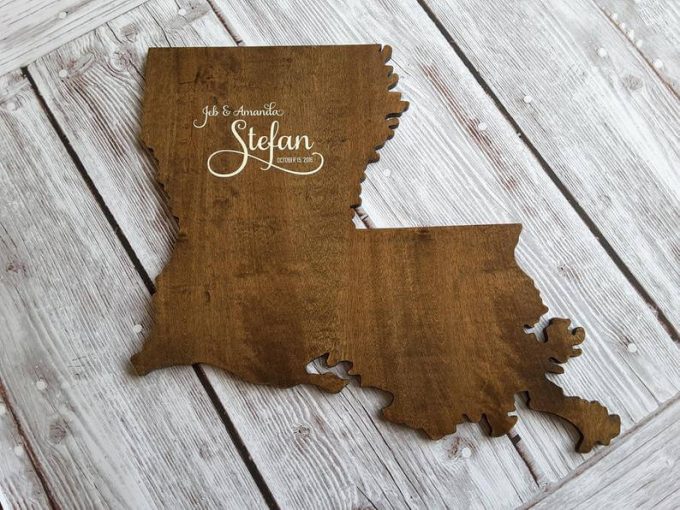 louisana state shaped guest book