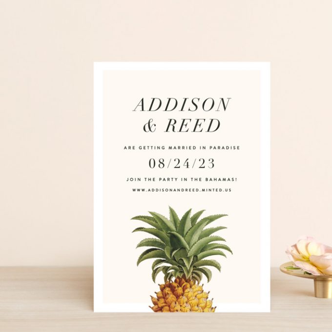 pineapple save the date cards