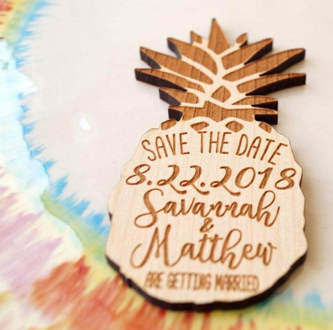 pineapple save the date magnets
