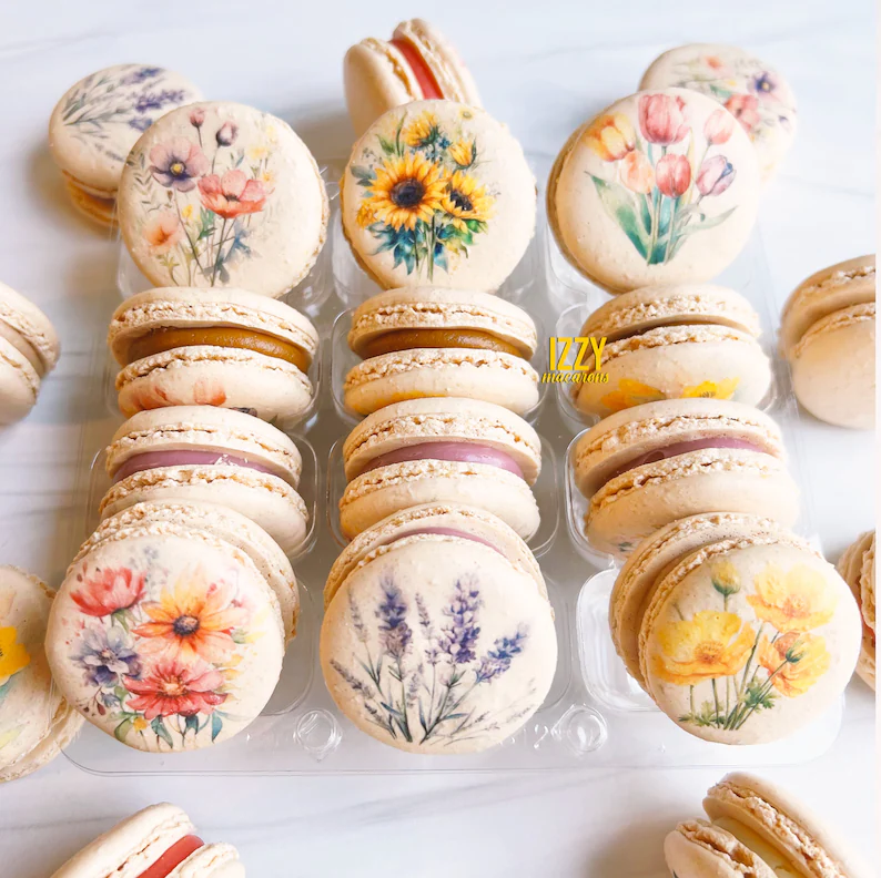 spring macaron wedding favors