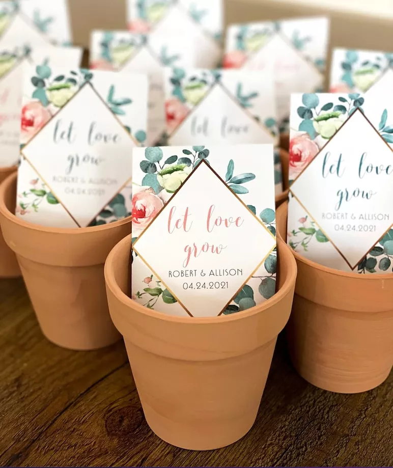 wildflower seed packet favors for spring weddings