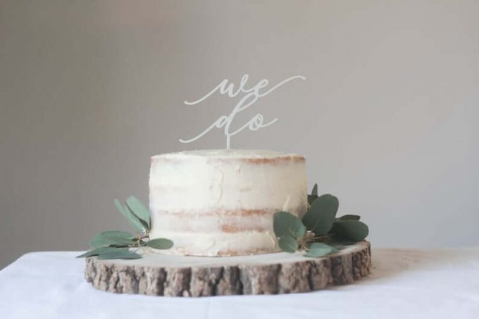 minimalist wedding cake toppers