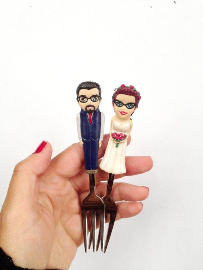 custom wedding forks