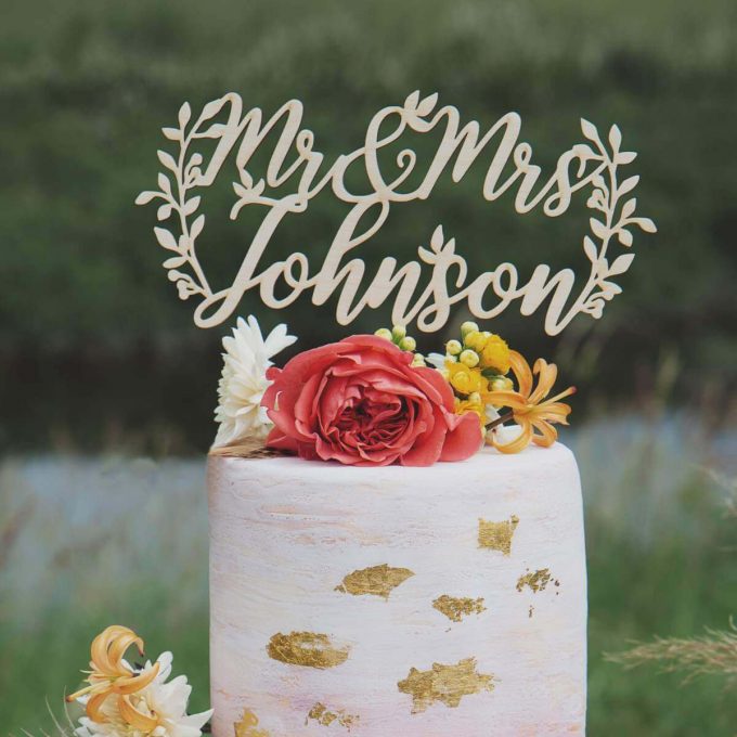 rustic wedding cake topper