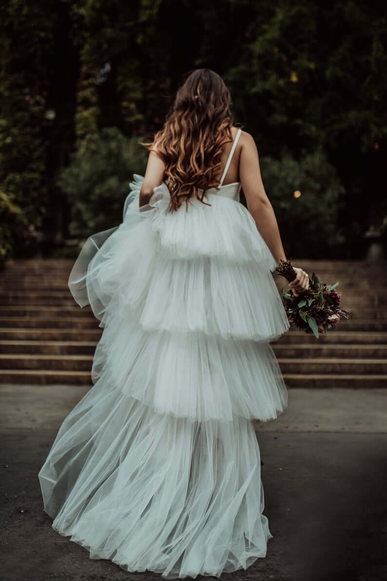 TRENDING: Tiered Tulle Wedding Dress + Ruffle Layers | Emmaline Bride