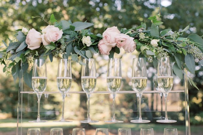 champagne wall for wedding