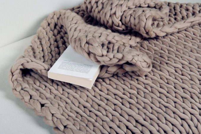 chunky knit blanket via etsy wedding registry