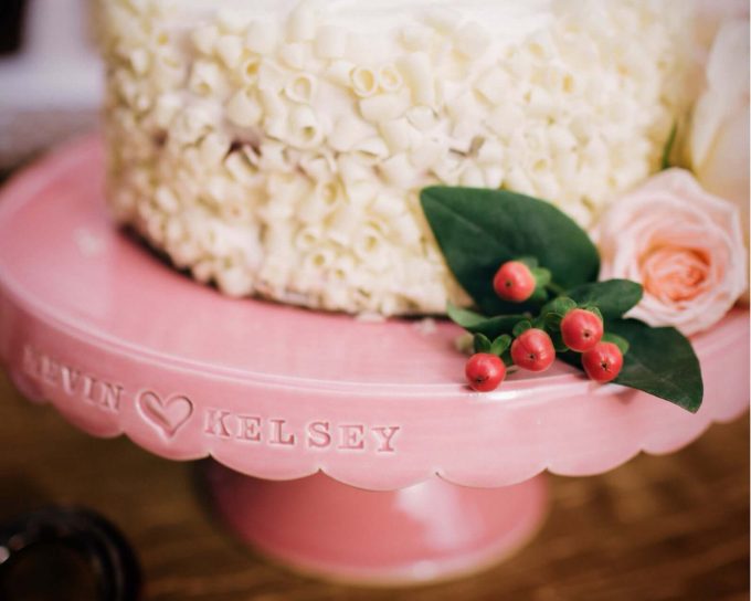personalized cake stand via etsy wedding registry