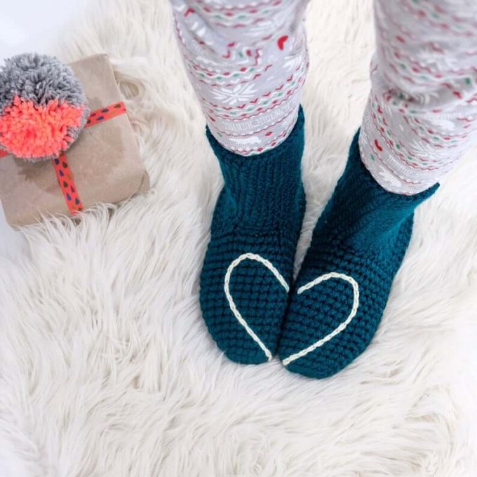 heart slipper socks