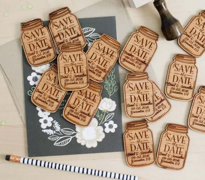 wood save the dates