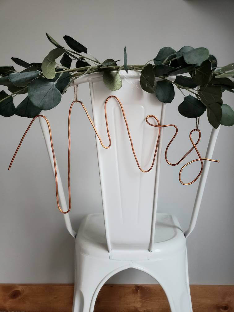 Modern Copper Wedding Chair Signs: Metal 
