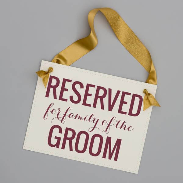 reserved wedding sign