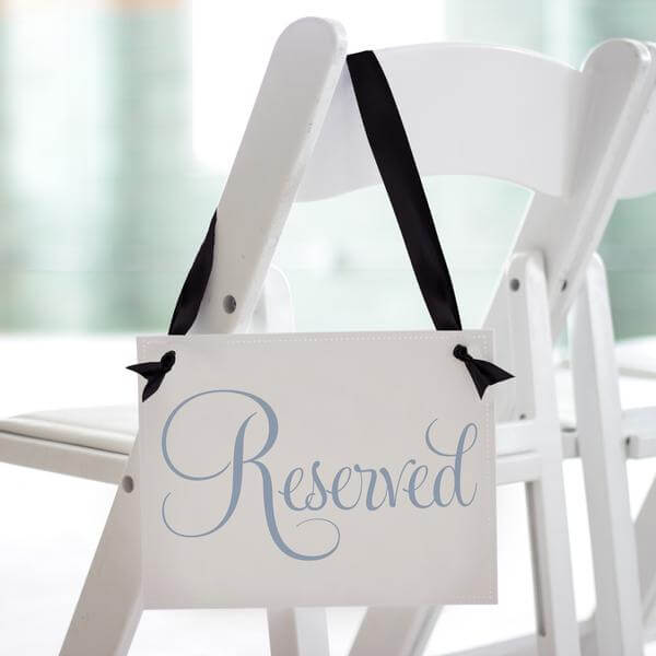 reserved wedding sign