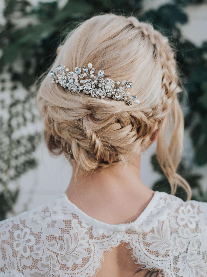wedding updos with braids and curls