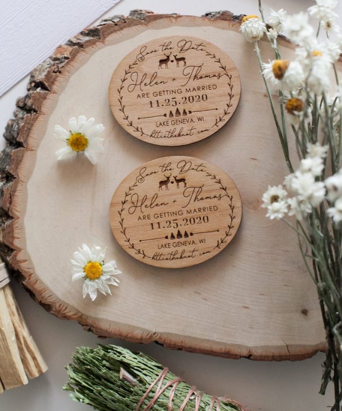 wood save the dates