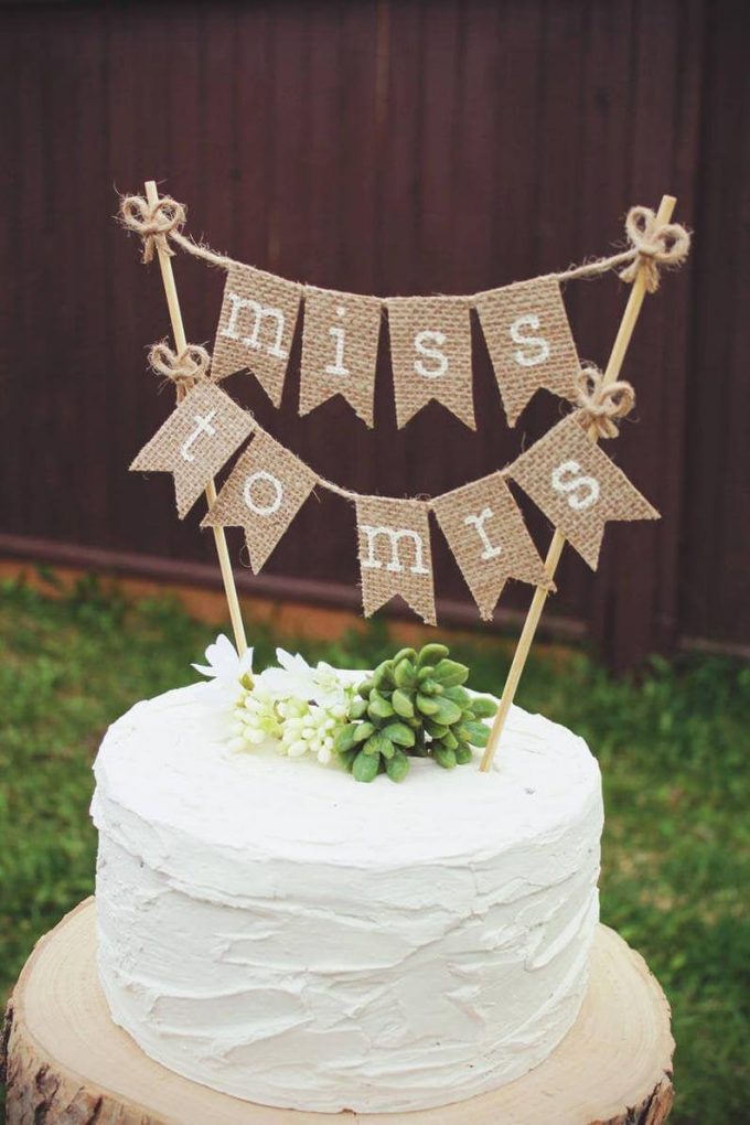 miss to mrs cake topper