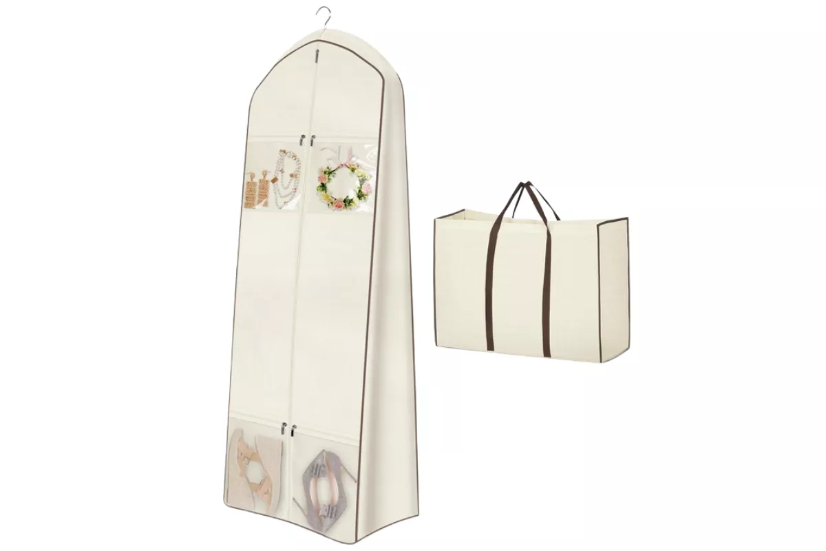 MISSLO 70-inch wedding dress garment bag with gusset