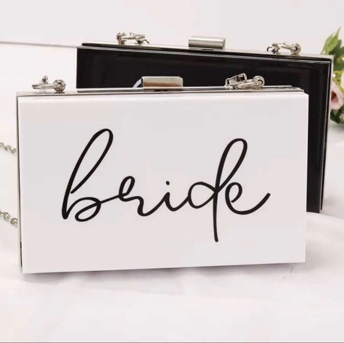 bride box clutch personalized