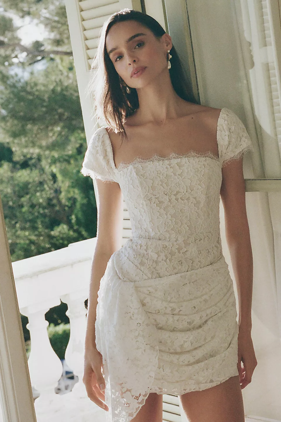 short lace mini wedding dress
