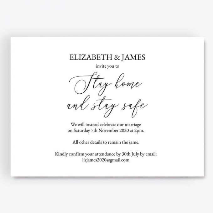 wedding postponement cards