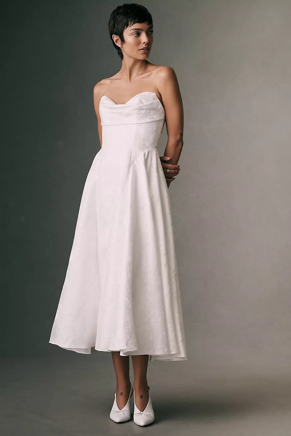 midi length short courthouse wedding dress