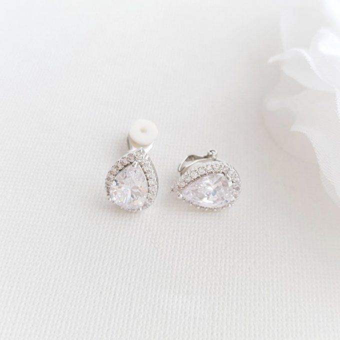 bridal clip on earrings
