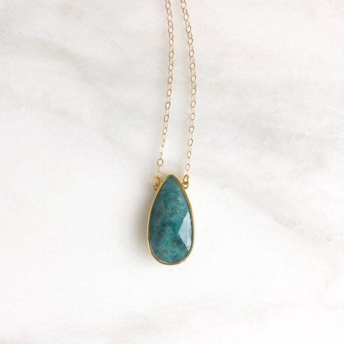 teardrop stone necklace