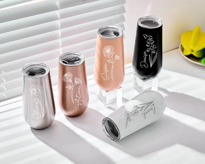 champagne stainless steel personalized tumblers