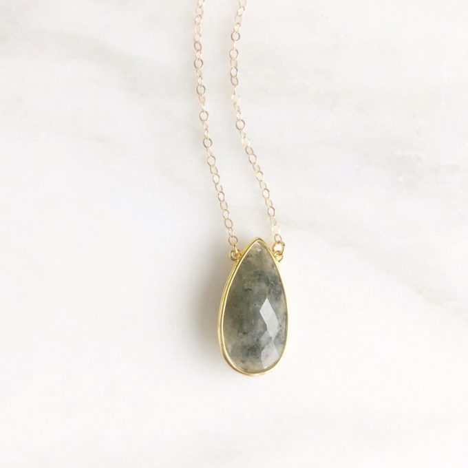 teardrop stone necklace