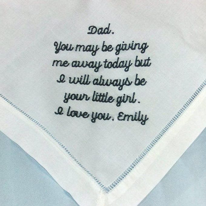 handkerchief for dad on wedding day