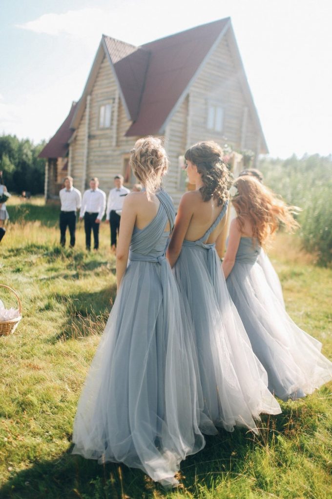 bridesmaid dress with tulle skirt