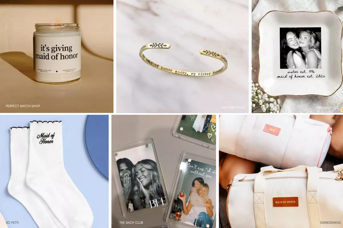 maid of honor gift guide ideas including personalized, practical, and luxury gifts