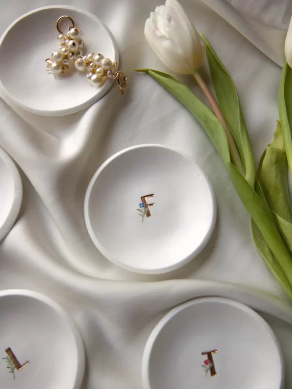 monogrammed bridesmaid jewelry dish gift