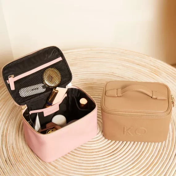 leather train case makeup bag for bridesmaid gifts that aren't cheesy