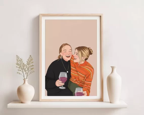 personalized bridesmaid portrait gift idea