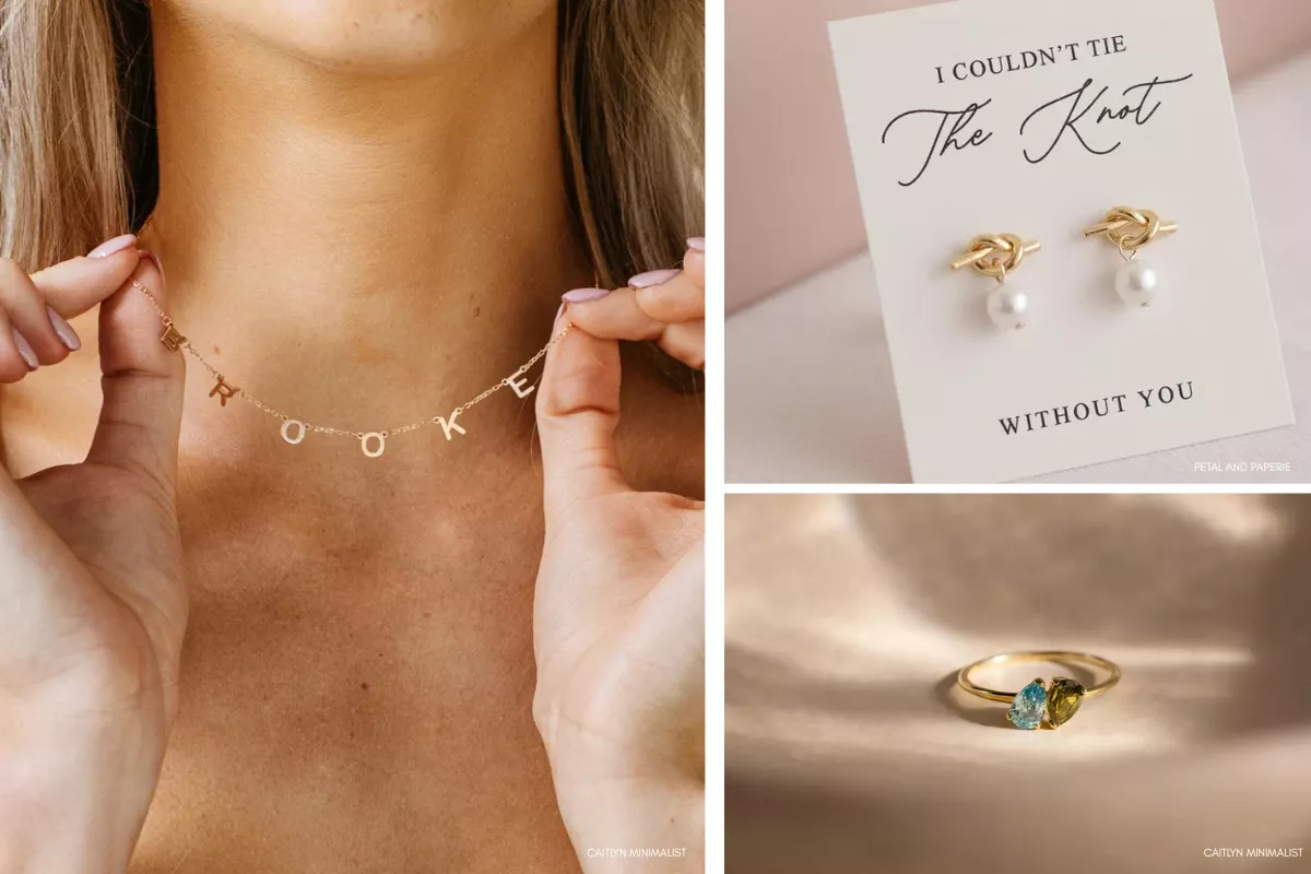 personalized jewelry maid of honor gift with initials and meaningful details